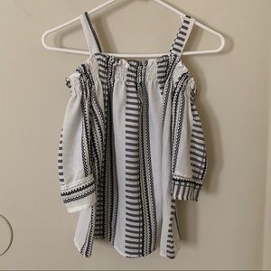 Printed Cold-Shoulder Blouse